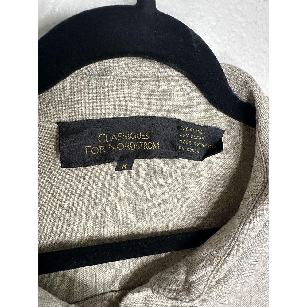 Classiques For Nordstrom Shirt Womens Medium Linen Button Front Pockets Top - Picture 2 of 6